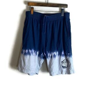 MITCHELL NESS GEORGETOWN Mens Blue Tie Dye Lined Shorts Size L Drawstring Hoyas